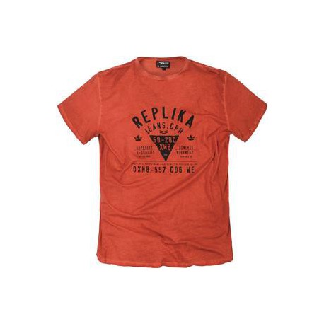 Tee-shirt TERRACOTA orange sérigraphié grande taille homme by Allsize