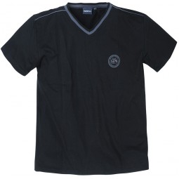 Tee-shirt de pyjama PATRICK noir manches courtes grande taille homme by Allsize