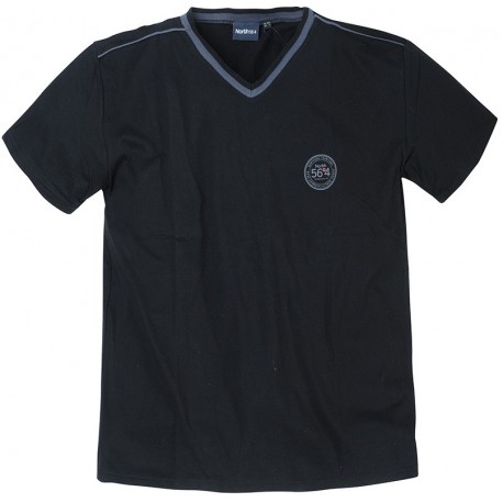 Tee-shirt de pyjama PATRICK noir manches courtes grande taille homme by Allsize