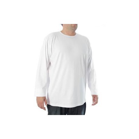 Tee-shirt uni blanc grande taille homme manches longues by Allsize