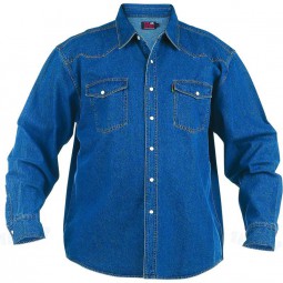 Chemise WESTERN denim bleu grande taille homme by Duke