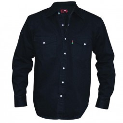 Chemise WESTERN denim noir grande taille homme by Duke