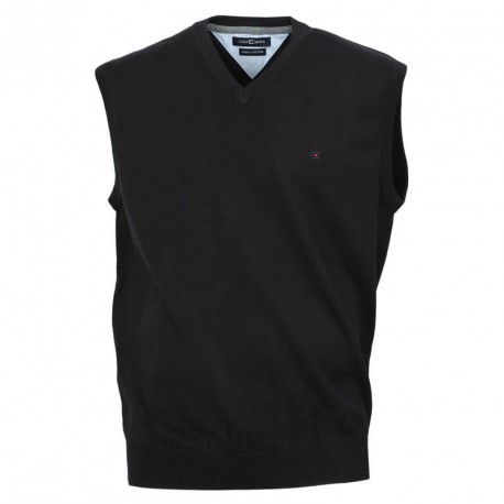 Débardeur ANDREA noir grande taille homme en jersey by Casa Moda