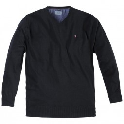 Pull GREYES Noir grande taille homme en jersey by Allsize
