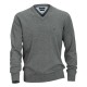 Pull MATTEO gris grande taille homme en jersey by Casa Moda
