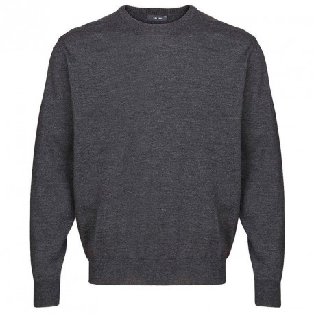 Pull AYMERIC gris anthracite grande taille homme laine mérinos et acrylique by Breidhof