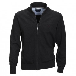 Gilet zippé LUCAS gris anthracite grande taille homme by Casa Moda