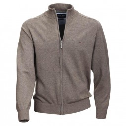 Gilet zippé LUCAS grège grande taille homme by Casa Moda