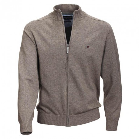 Gilet zippé LUCAS grège grande taille homme by Casa Moda