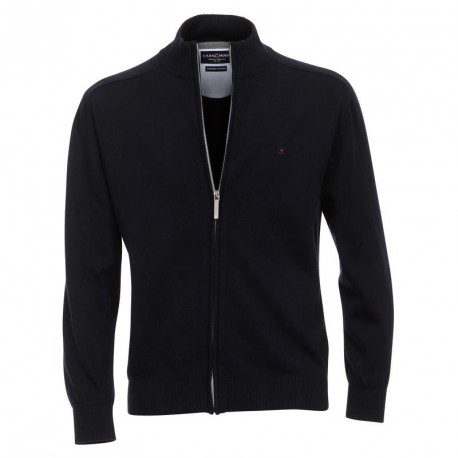 Gilet zippé LUCAS marine grande taille homme by Casa Moda