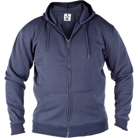Veste zippée CANTOR navy à capuche grande taille homme by Duke