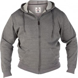 Veste zippée CANTOR gris à capuche grande taille homme by Duke