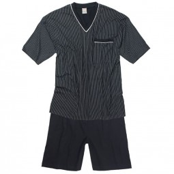Ensemble Pyjashort GUSTAV antracite noir grande taille homme by Adamo