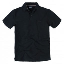 Polo YANN uni noir grande taille by Allsize