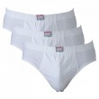 Lot de trois slips coton IAN uni blanc grande taille homme by Adamo
