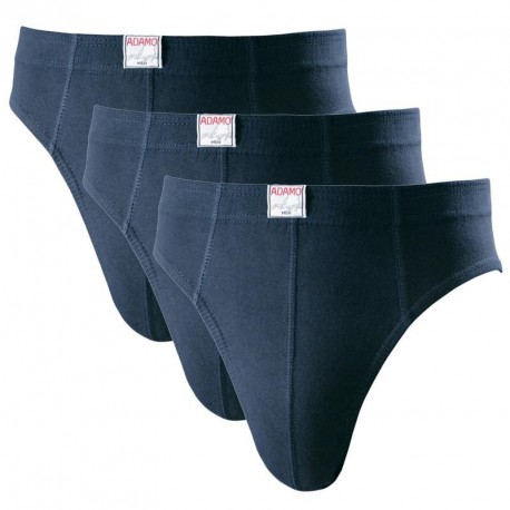 Lot de trois slips coton IAN uni bleu grande taille homme by Adamo