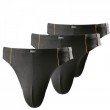 Lot de trois slips micromodal MIKE uni noir/rayures grande taille homme by Adamo