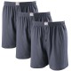 Lot trois Caleçons coton JAMES uni bleu acier grande taille homme by Adamo