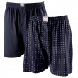 Lot deux caleçons coton DEAN uni bleu + motifs grande taille homme by Adamo