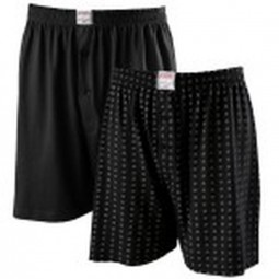 Lot deux caleçons coton DEAN uni noir + motifs grande taille homme by ADAMO
