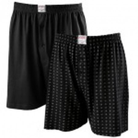 Lot deux caleçons coton DEAN uni noir + motifs grande taille homme by ADAMO