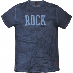Tee-shirt ROCK bleu denim grande taille homme by Allsize